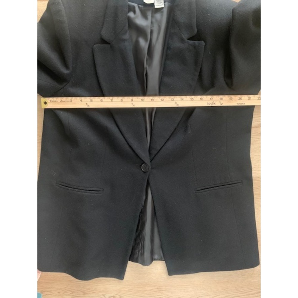 Norton McNaughton Black Wool Skirt Suit Vintage Blazer Set Size 14 16 Woolmark - Picture 4 of 12